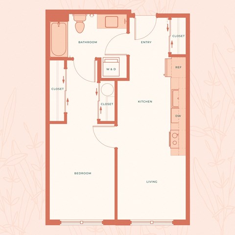 The Warren in Spokane, WA One Bedroom C Floor Plan